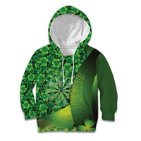 Personalised Ireland Darts Kid Hoodie Dartboard Irish Shamrock Pattern - Wonder Print Shop