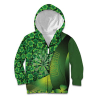Personalised Ireland Darts Kid Hoodie Dartboard Irish Shamrock Pattern - Wonder Print Shop