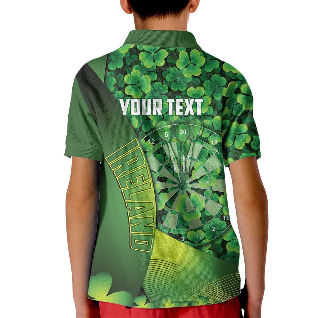 Personalised Ireland Darts Kid Polo Shirt Dartboard Irish Shamrock Pattern - Wonder Print Shop