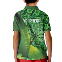 Personalised Ireland Darts Kid Polo Shirt Dartboard Irish Shamrock Pattern - Wonder Print Shop