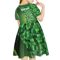Personalised Ireland Darts Kid Short Sleeve Dress Dartboard Irish Shamrock Pattern - Wonder Print Shop