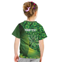 Personalised Ireland Darts Kid T Shirt Dartboard Irish Shamrock Pattern - Wonder Print Shop