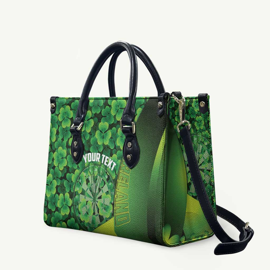 Personalised Ireland Darts Leather Bag Dartboard Irish Shamrock Pattern - Wonder Print Shop