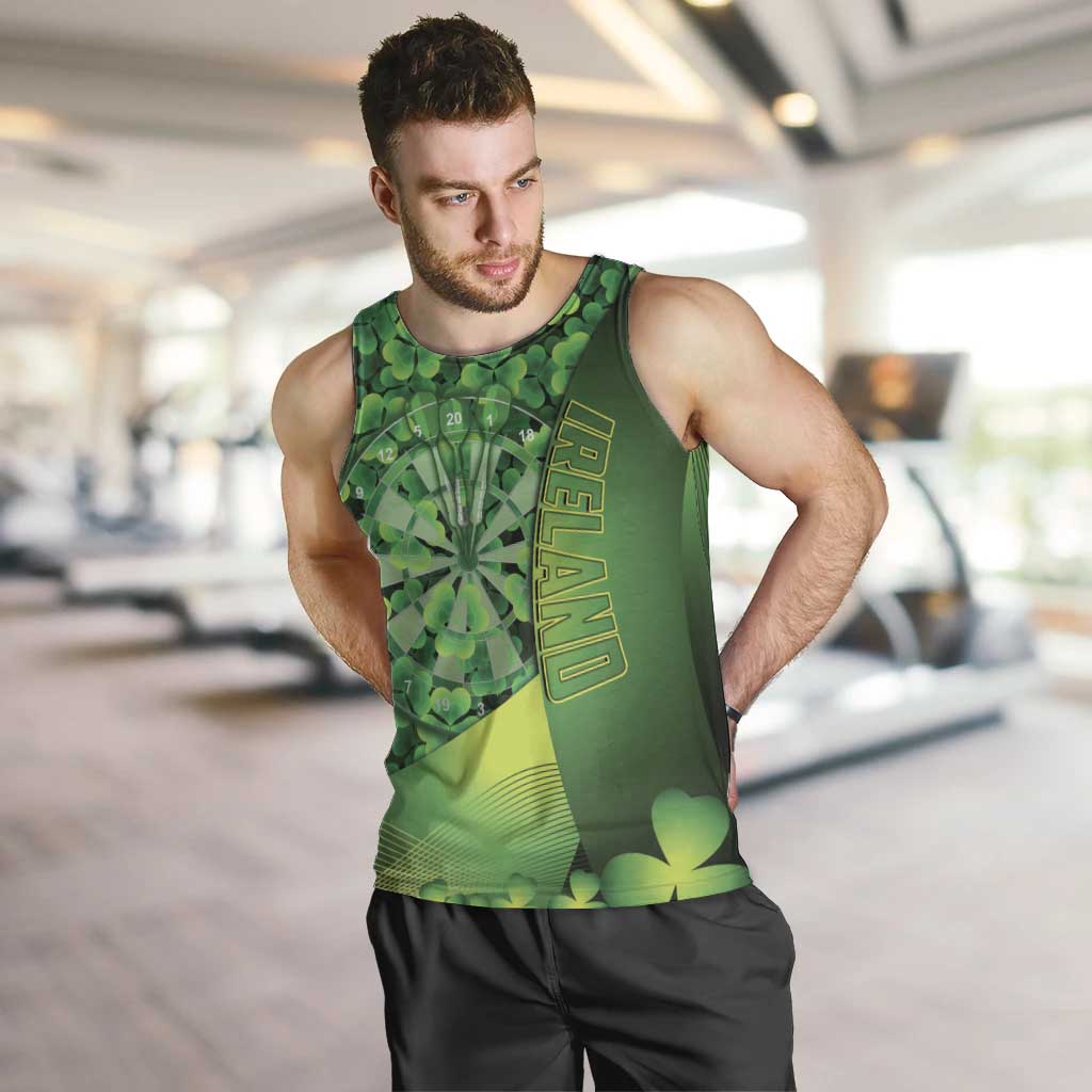 Personalised Ireland Darts Men Tank Top Dartboard Irish Shamrock Pattern - Wonder Print Shop
