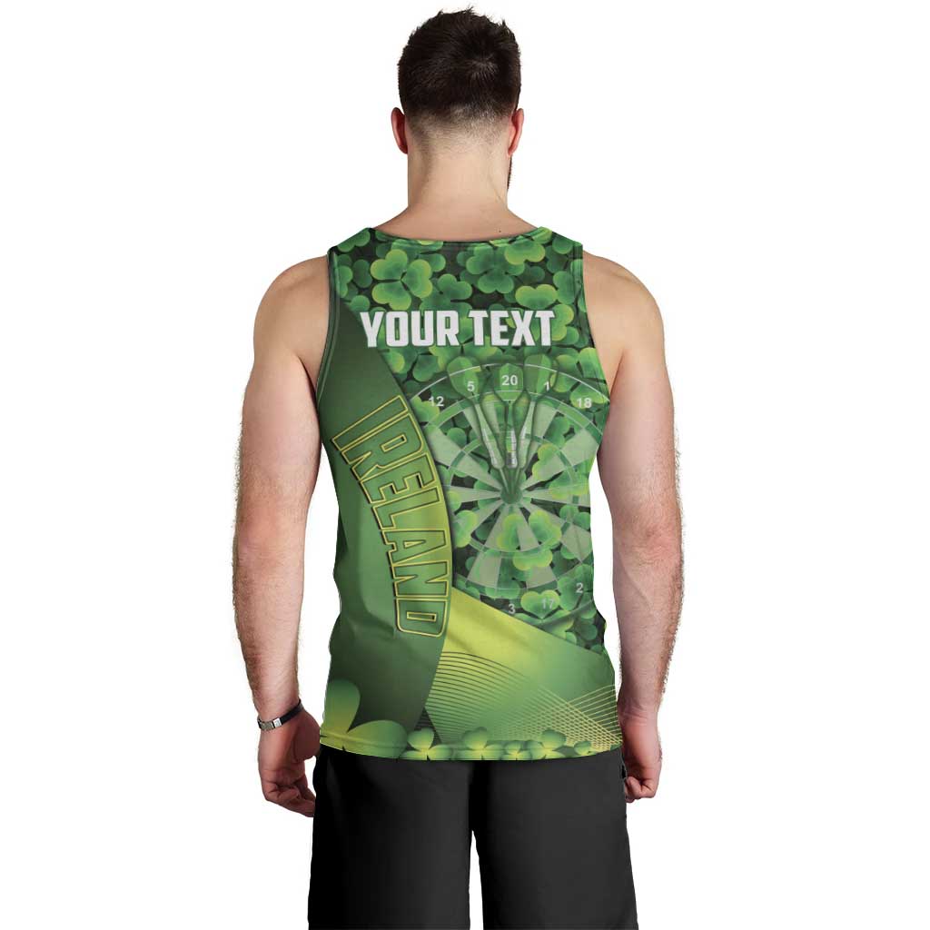 Personalised Ireland Darts Men Tank Top Dartboard Irish Shamrock Pattern - Wonder Print Shop