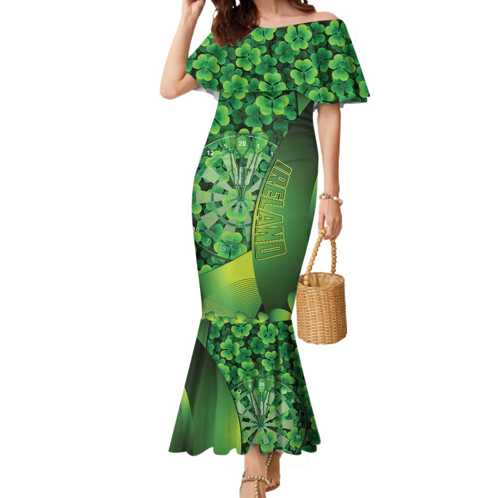 Personalised Ireland Darts Mermaid Dress Dartboard Irish Shamrock Pattern - Wonder Print Shop