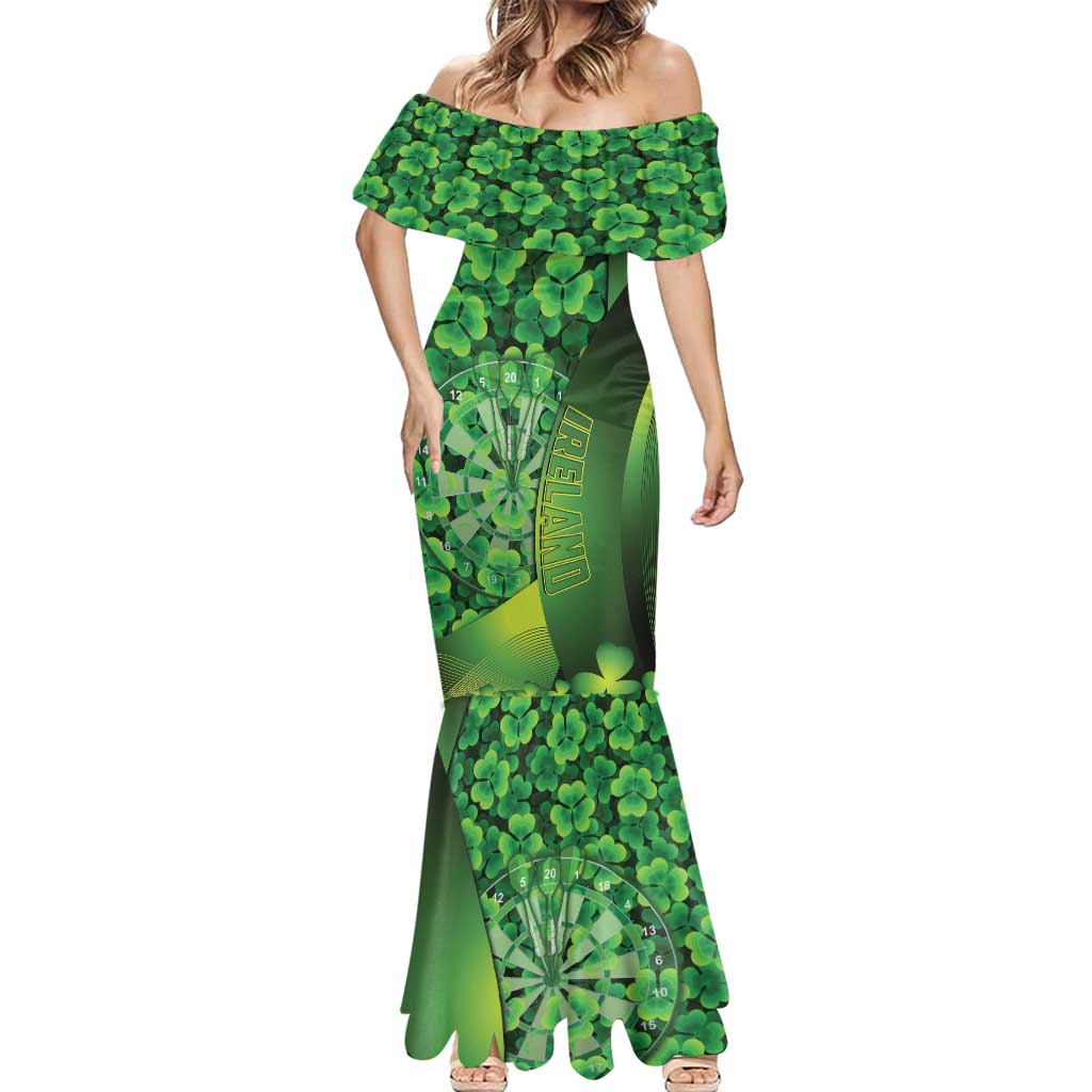 Personalised Ireland Darts Mermaid Dress Dartboard Irish Shamrock Pattern - Wonder Print Shop