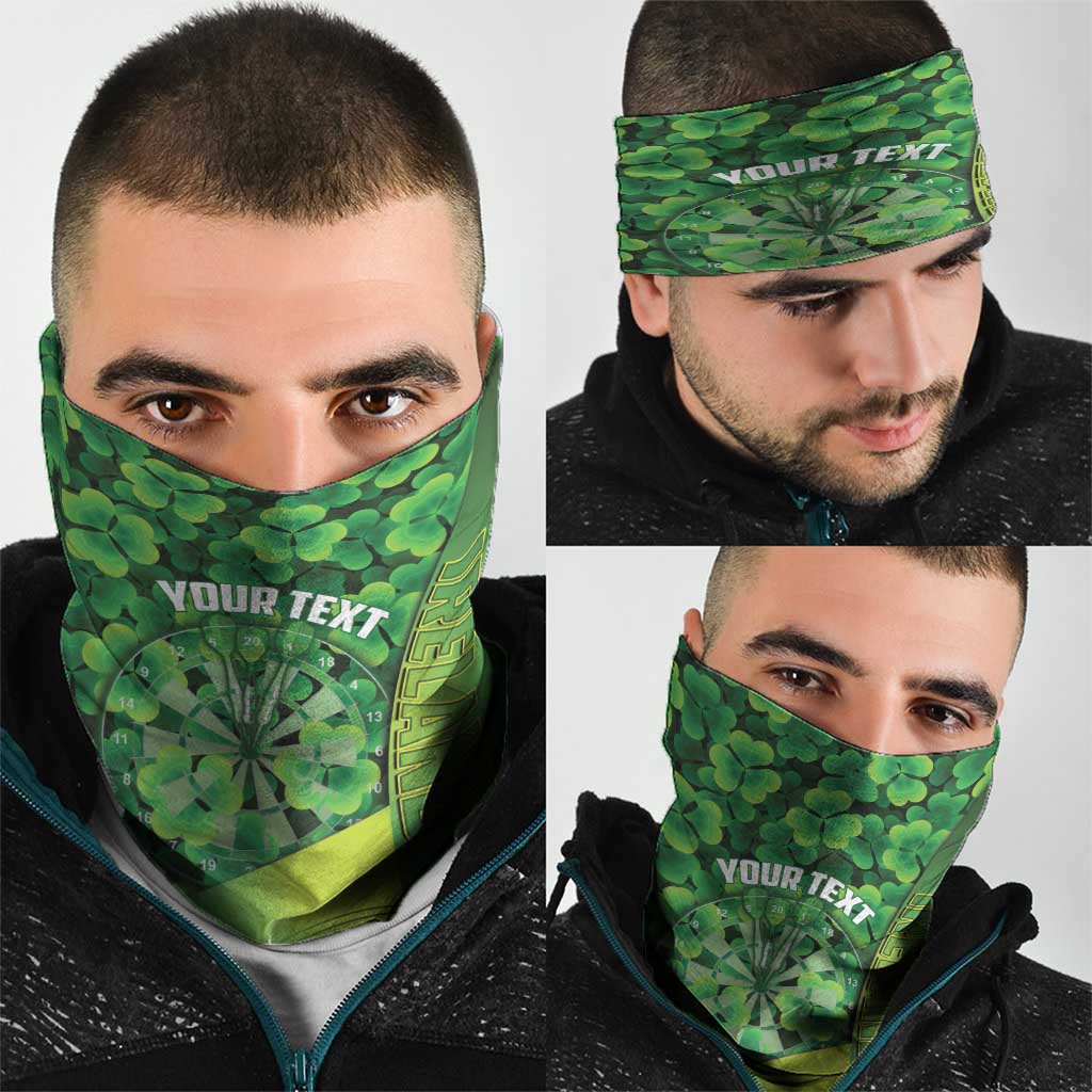 Personalised Ireland Darts Neck Gaiter Dartboard Irish Shamrock Pattern - Wonder Print Shop