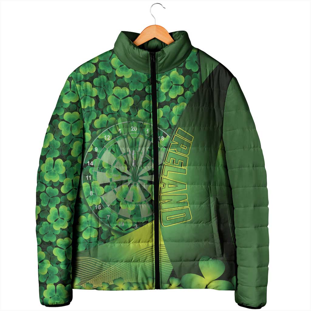 Personalised Ireland Darts Padded Jacket Dartboard Irish Shamrock Pattern - Wonder Print Shop
