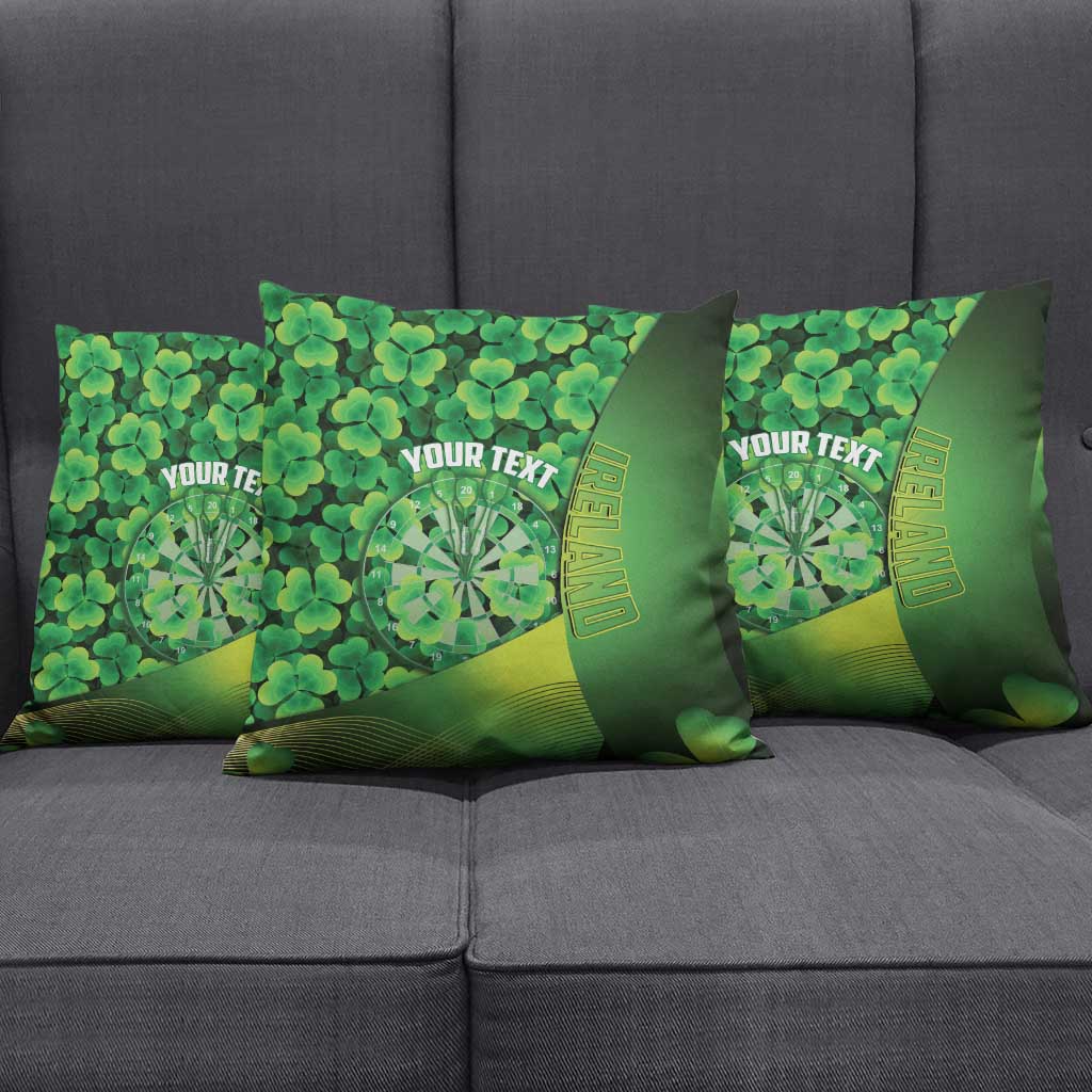 Personalised Ireland Darts Pillow Cover Dartboard Irish Shamrock Pattern - Wonder Print Shop