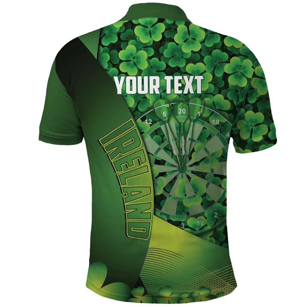 Personalised Ireland Darts Polo Shirt Dartboard Irish Shamrock Pattern - Wonder Print Shop
