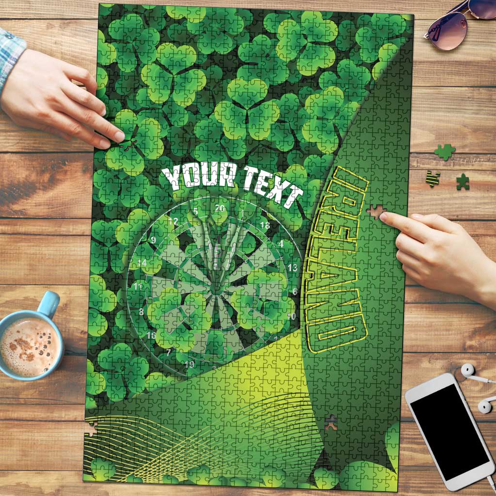 Personalised Ireland Darts Puzzle Dartboard Irish Shamrock Pattern - Wonder Print Shop