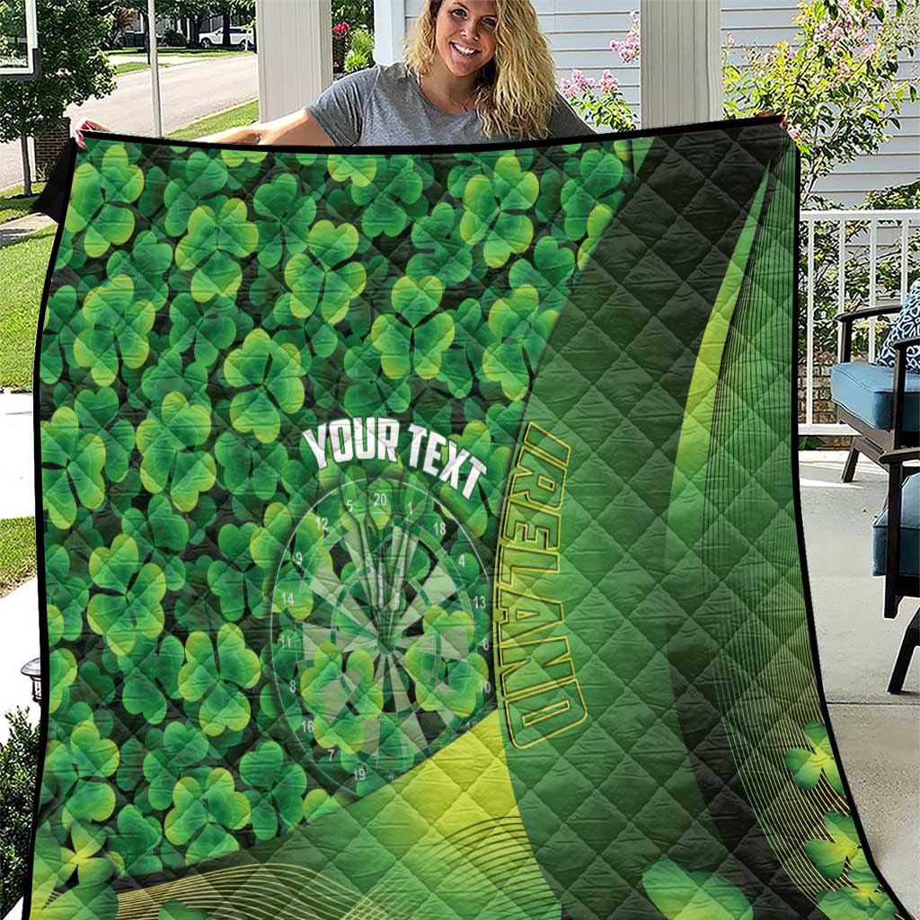 Personalised Ireland Darts Quilt Dartboard Irish Shamrock Pattern - Wonder Print Shop