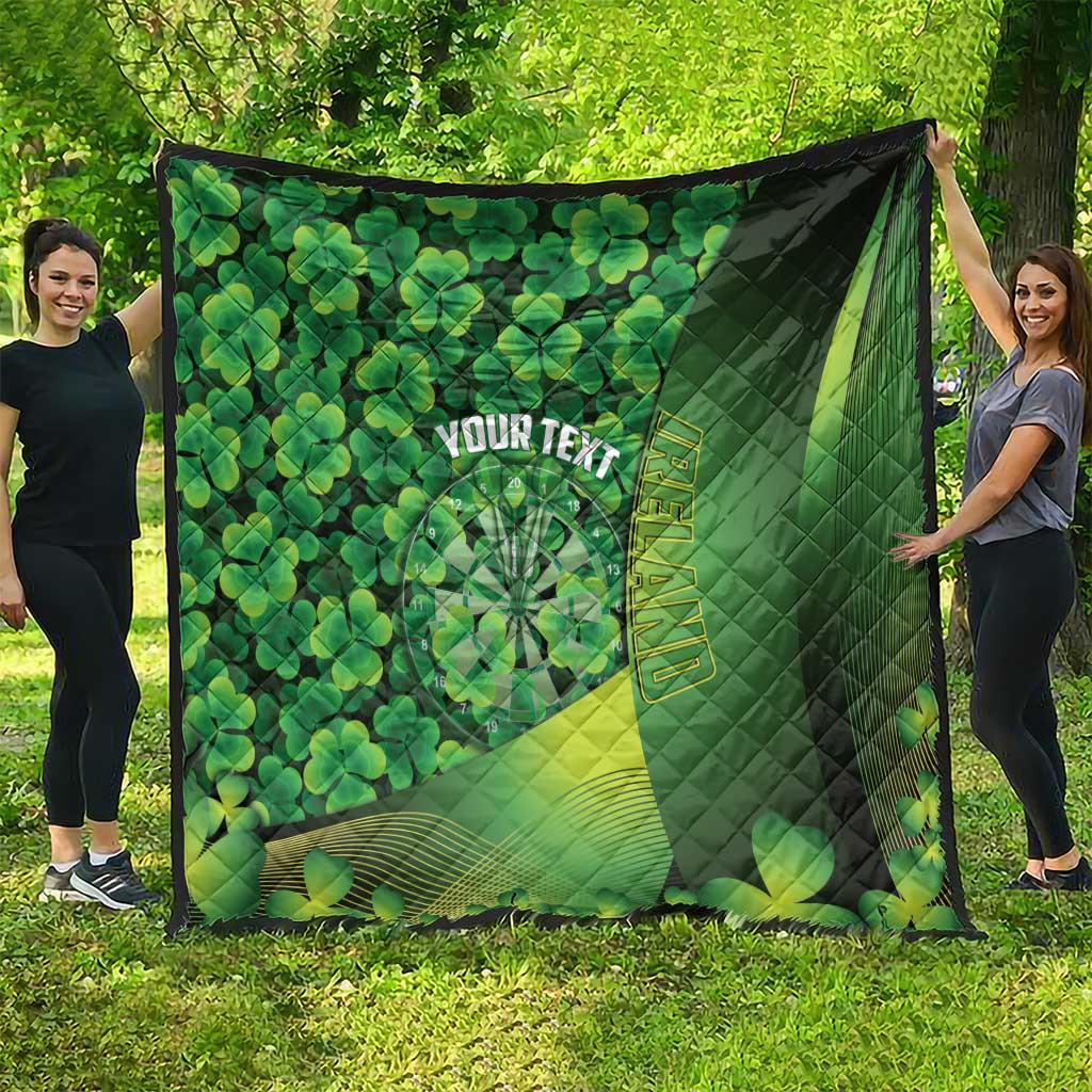 Personalised Ireland Darts Quilt Dartboard Irish Shamrock Pattern - Wonder Print Shop