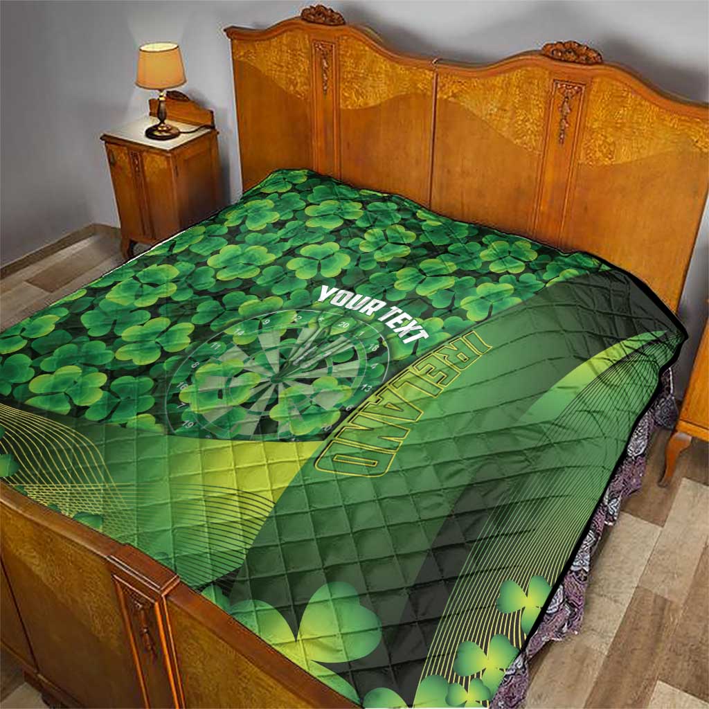 Personalised Ireland Darts Quilt Dartboard Irish Shamrock Pattern - Wonder Print Shop