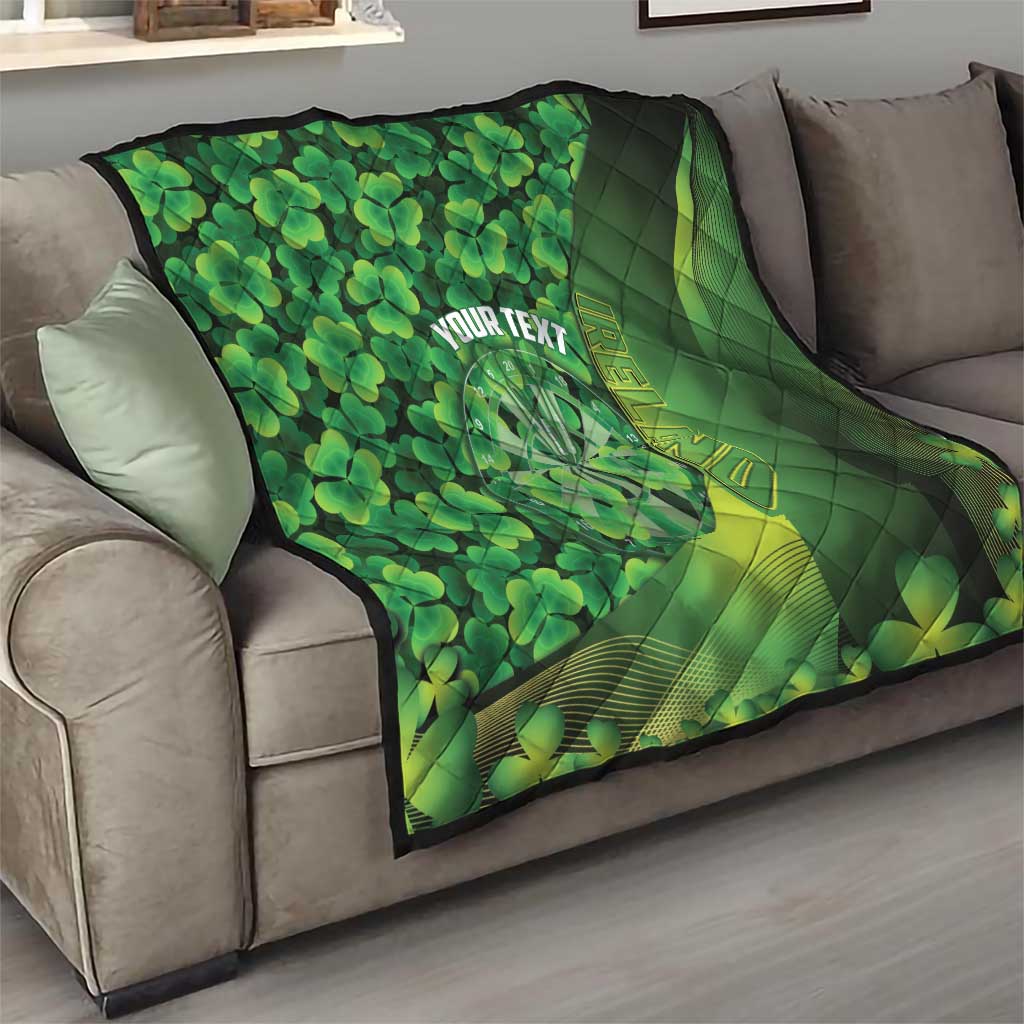 Personalised Ireland Darts Quilt Dartboard Irish Shamrock Pattern - Wonder Print Shop