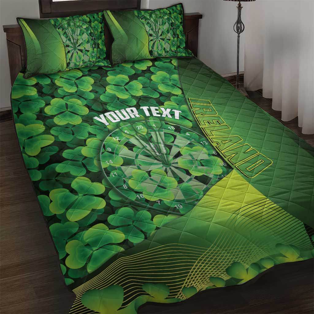 Personalised Ireland Darts Quilt Bed Set Dartboard Irish Shamrock Pattern - Wonder Print Shop