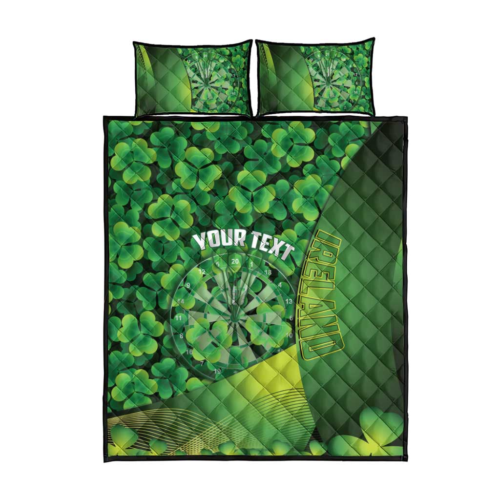 Personalised Ireland Darts Quilt Bed Set Dartboard Irish Shamrock Pattern - Wonder Print Shop