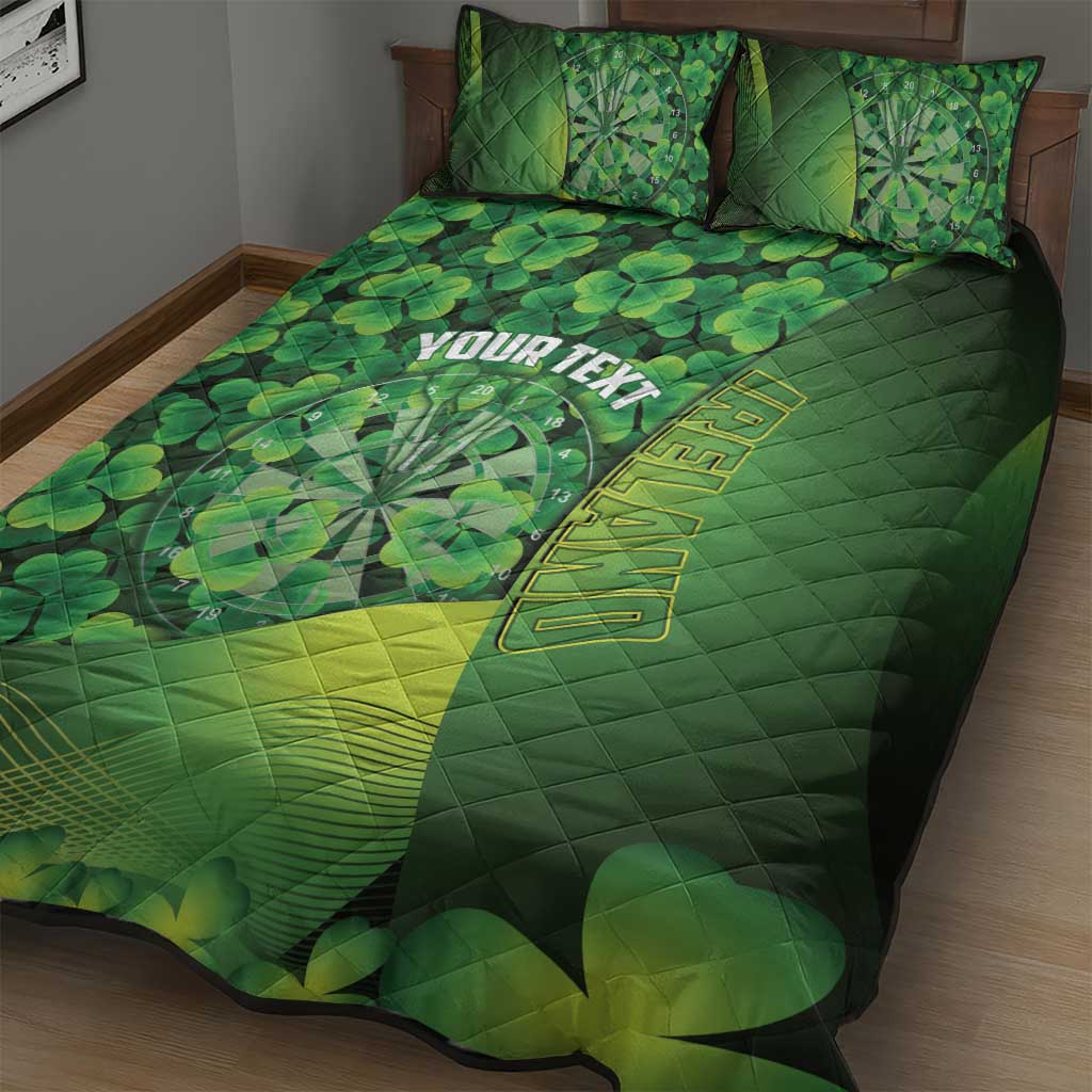 Personalised Ireland Darts Quilt Bed Set Dartboard Irish Shamrock Pattern - Wonder Print Shop