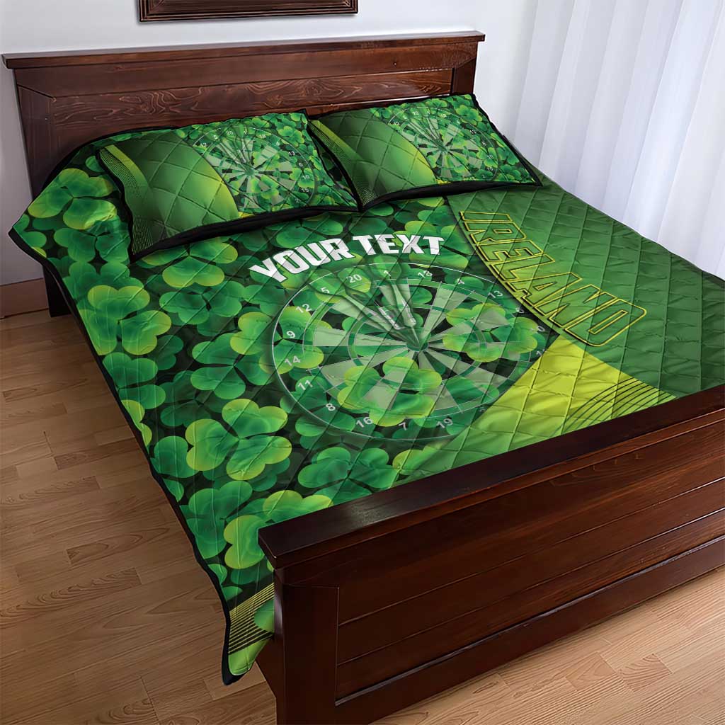 Personalised Ireland Darts Quilt Bed Set Dartboard Irish Shamrock Pattern - Wonder Print Shop
