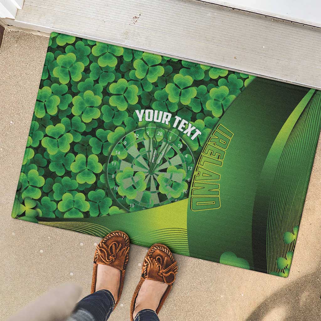 Personalised Ireland Darts Rubber Doormat Dartboard Irish Shamrock Pattern - Wonder Print Shop