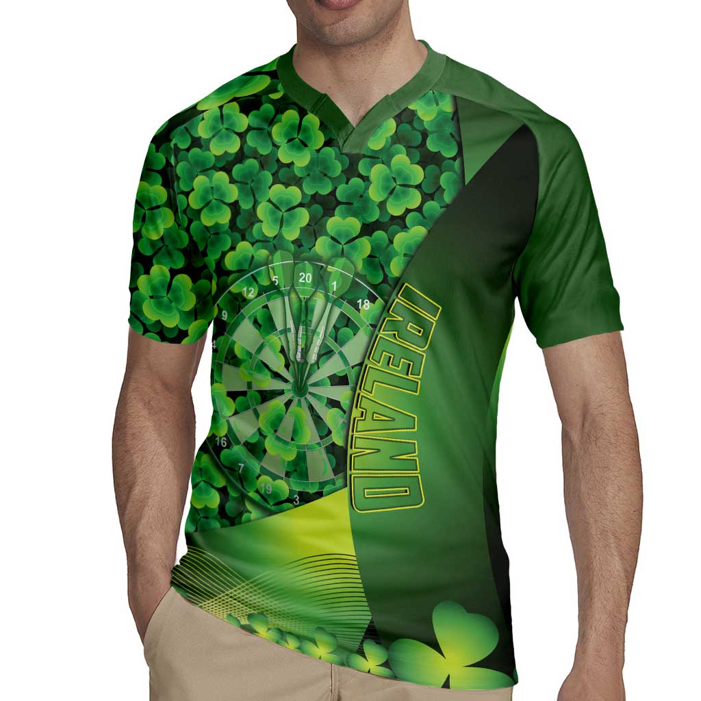 Personalised Ireland Darts Rugby Jersey Dartboard Irish Shamrock Pattern - Wonder Print Shop