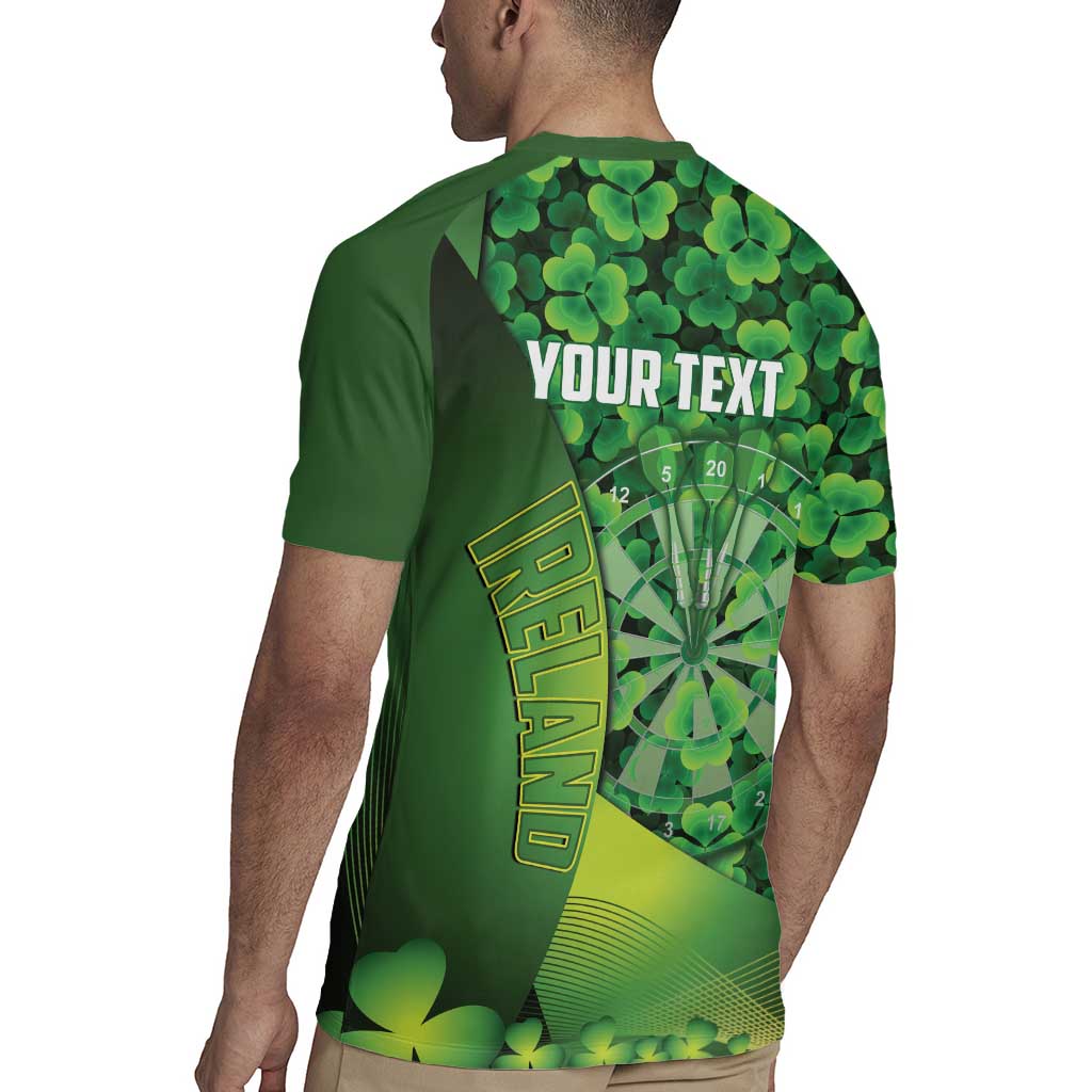 Personalised Ireland Darts Rugby Jersey Dartboard Irish Shamrock Pattern - Wonder Print Shop