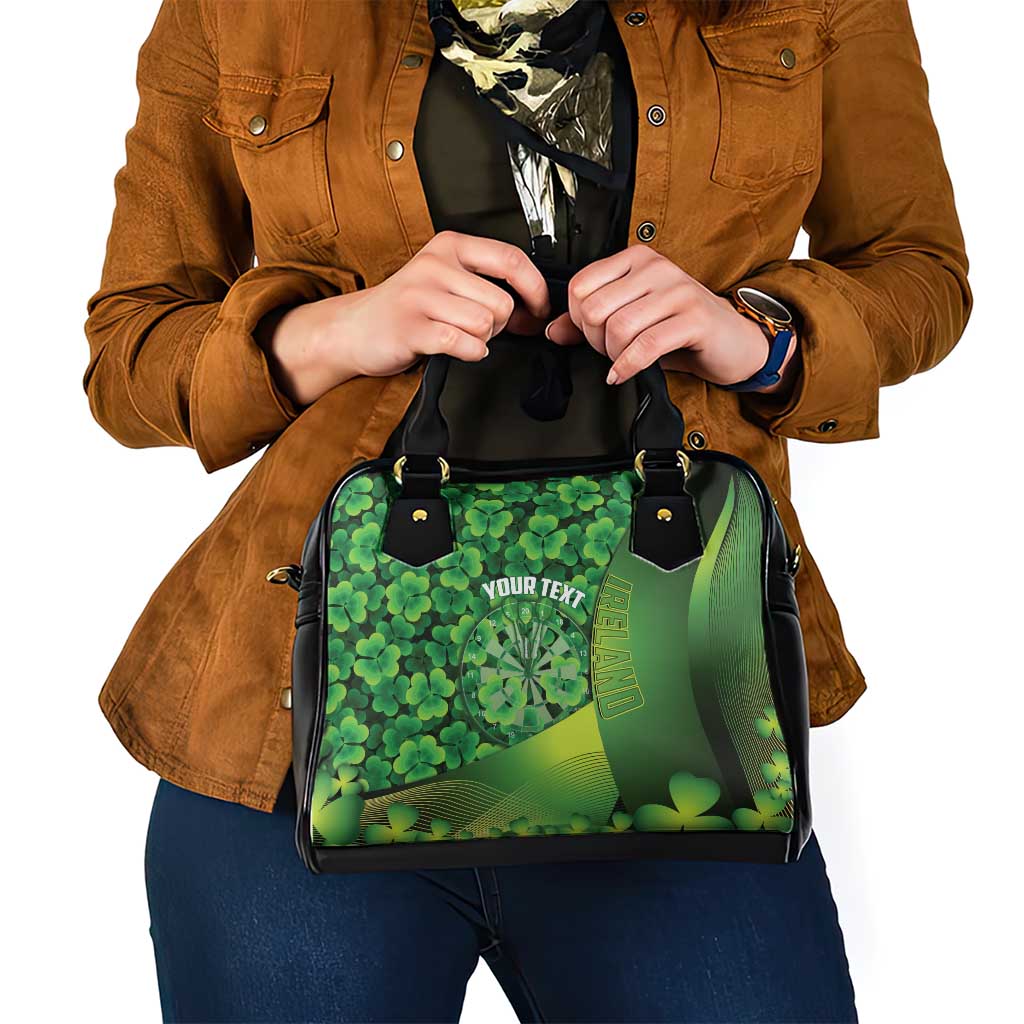 Personalised Ireland Darts Shoulder Handbag Dartboard Irish Shamrock Pattern - Wonder Print Shop