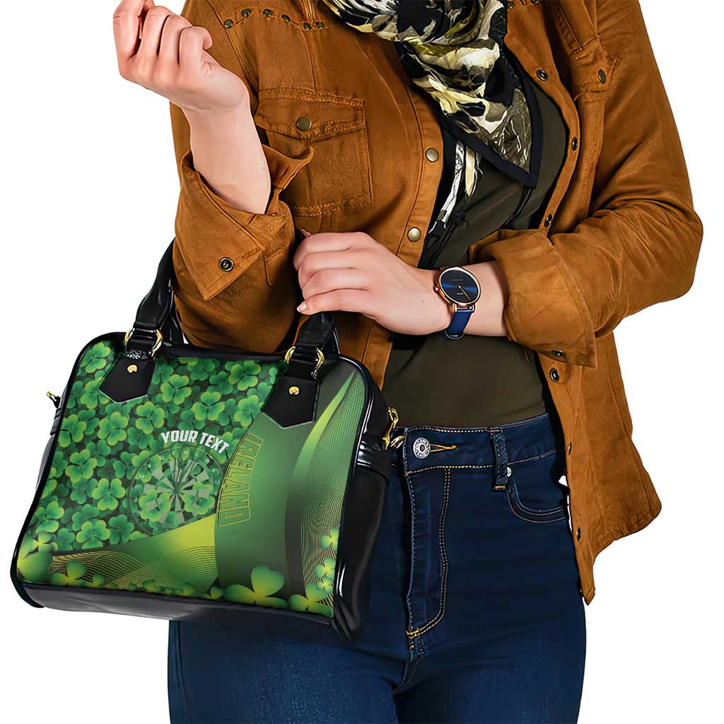 Personalised Ireland Darts Shoulder Handbag Dartboard Irish Shamrock Pattern - Wonder Print Shop
