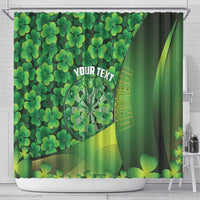 Personalised Ireland Darts Shower Curtain Dartboard Irish Shamrock Pattern - Wonder Print Shop