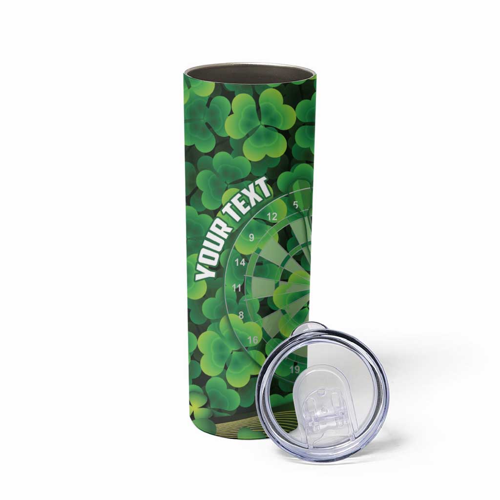 Personalised Ireland Darts Skinny Tumbler Dartboard Irish Shamrock Pattern - Wonder Print Shop