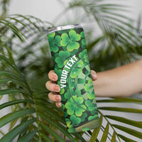 Personalised Ireland Darts Skinny Tumbler Dartboard Irish Shamrock Pattern - Wonder Print Shop