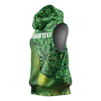 Personalised Ireland Darts Sleeveless Hoodie Dartboard Irish Shamrock Pattern - Wonder Print Shop