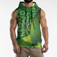 Personalised Ireland Darts Sleeveless Hoodie Dartboard Irish Shamrock Pattern - Wonder Print Shop