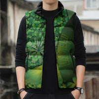 Personalised Ireland Darts Sleeveless Puffer Jacket Dartboard Irish Shamrock Pattern - Wonder Print Shop