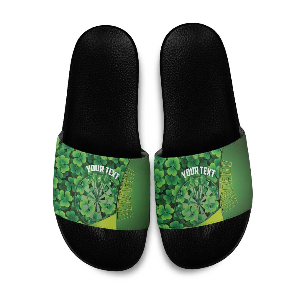 Personalised Ireland Darts Slide Sandals Dartboard Irish Shamrock Pattern - Wonder Print Shop