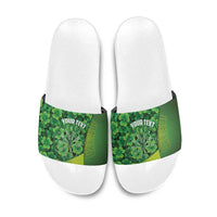 Personalised Ireland Darts Slide Sandals Dartboard Irish Shamrock Pattern - Wonder Print Shop