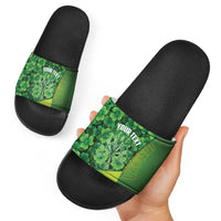 Personalised Ireland Darts Slide Sandals Dartboard Irish Shamrock Pattern - Wonder Print Shop
