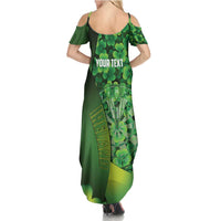 Personalised Ireland Darts Summer Maxi Dress Dartboard Irish Shamrock Pattern - Wonder Print Shop