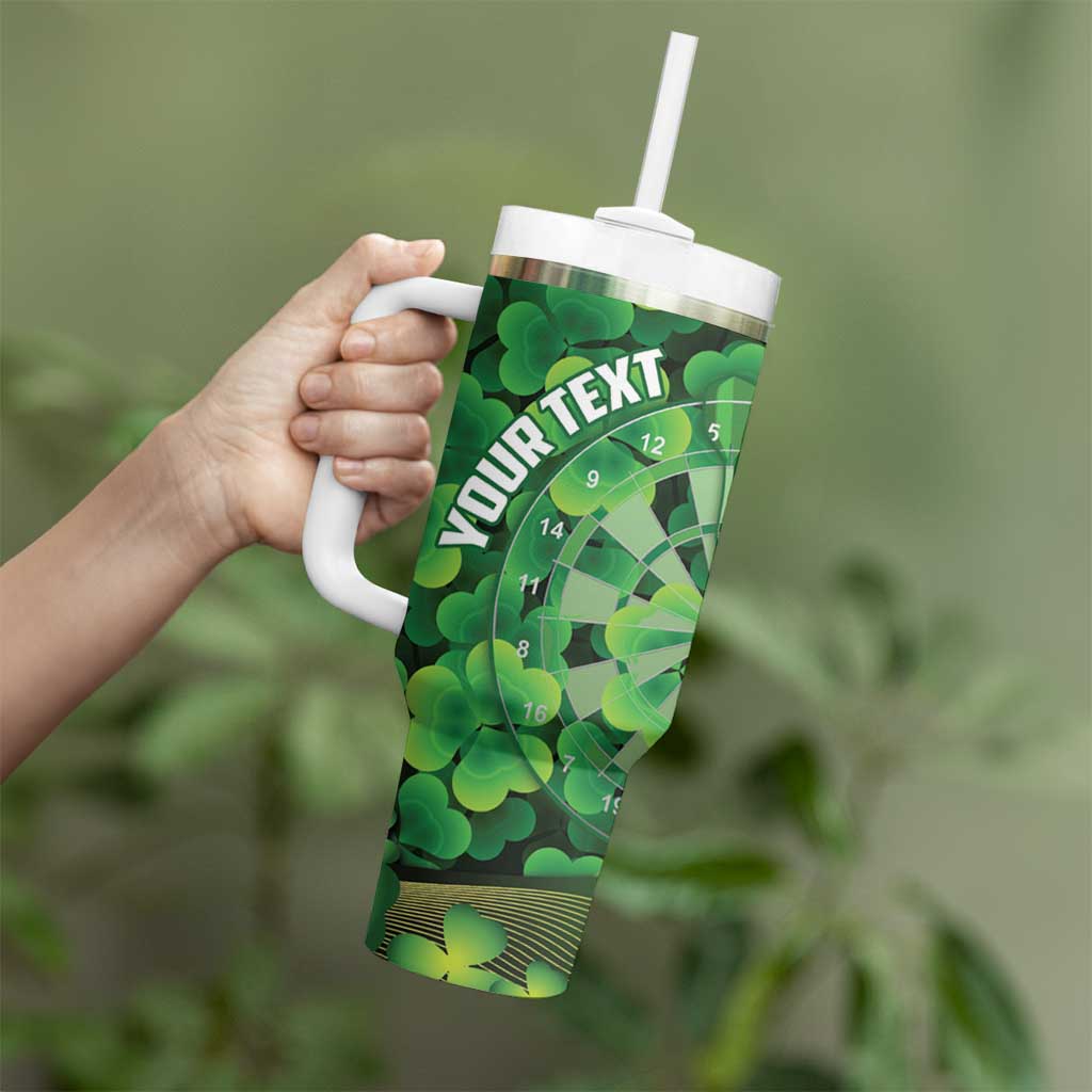 Personalised Ireland Darts Tumbler With Handle Dartboard Irish Shamrock Pattern - Wonder Print Shop