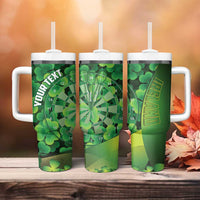 Personalised Ireland Darts Tumbler With Handle Dartboard Irish Shamrock Pattern - Wonder Print Shop