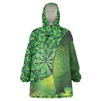 Personalised Ireland Darts Wearable Blanket Hoodie Dartboard Irish Shamrock Pattern - Wonder Print Shop