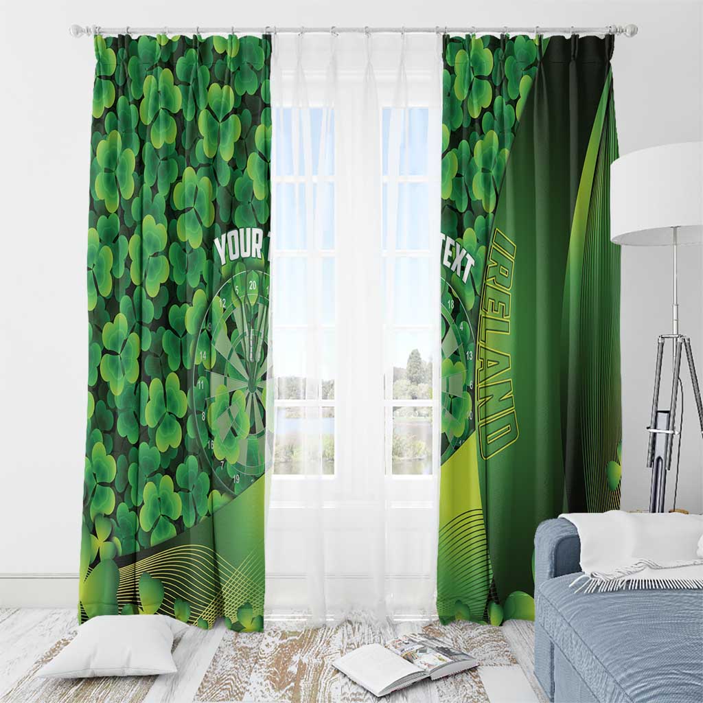 Personalised Ireland Darts Window Curtain Dartboard Irish Shamrock Pattern - Wonder Print Shop
