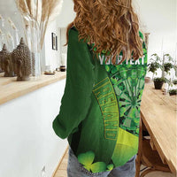 Personalised Ireland Darts Women Casual Shirt Dartboard Irish Shamrock Pattern - Wonder Print Shop
