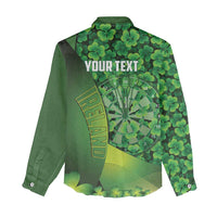 Personalised Ireland Darts Women Casual Shirt Dartboard Irish Shamrock Pattern - Wonder Print Shop