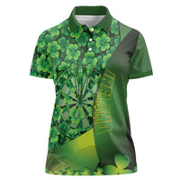Personalised Ireland Darts Women Polo Shirt Dartboard Irish Shamrock Pattern - Wonder Print Shop