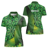 Personalised Ireland Darts Women Polo Shirt Dartboard Irish Shamrock Pattern - Wonder Print Shop
