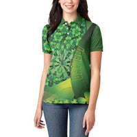 Personalised Ireland Darts Women Polo Shirt Dartboard Irish Shamrock Pattern - Wonder Print Shop
