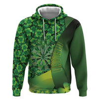 Personalised Ireland Darts Zip Hoodie Dartboard Irish Shamrock Pattern - Wonder Print Shop