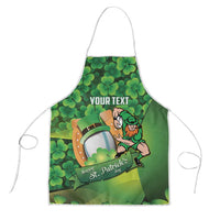 St Patrick's Day Ireland Rugby Custom Apron Leprechaun Mascot Irish Shamrock Pattern - Wonder Print Shop